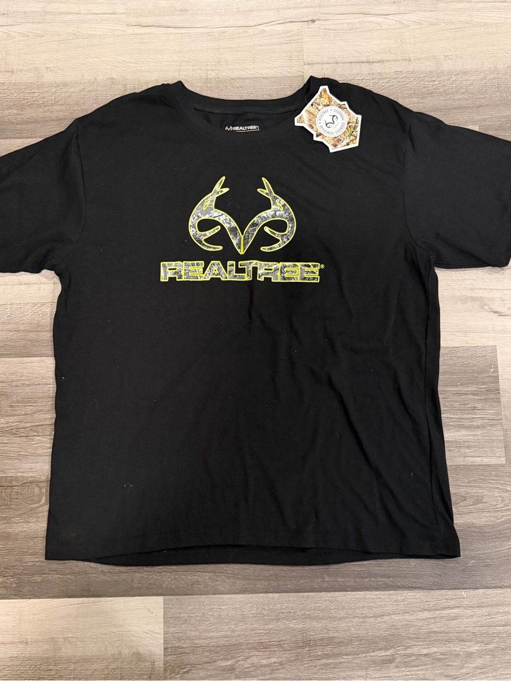 Realtree Edge Men's Black Graphic Crew Neck Short Sleeve Tee Camo Hunting XL
